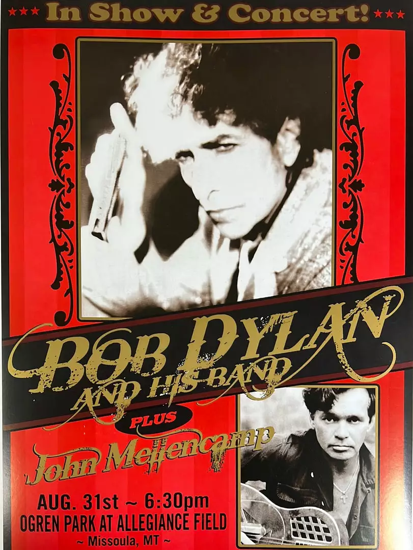 Bob Dylan - 2010 Geoff Gans Poster Missoula, MT John Mellencamp Gig Posters 3 Bob Dylan - 2010 Geoff Gans Poster Missoula, MT John Mellencamp Gig Posters