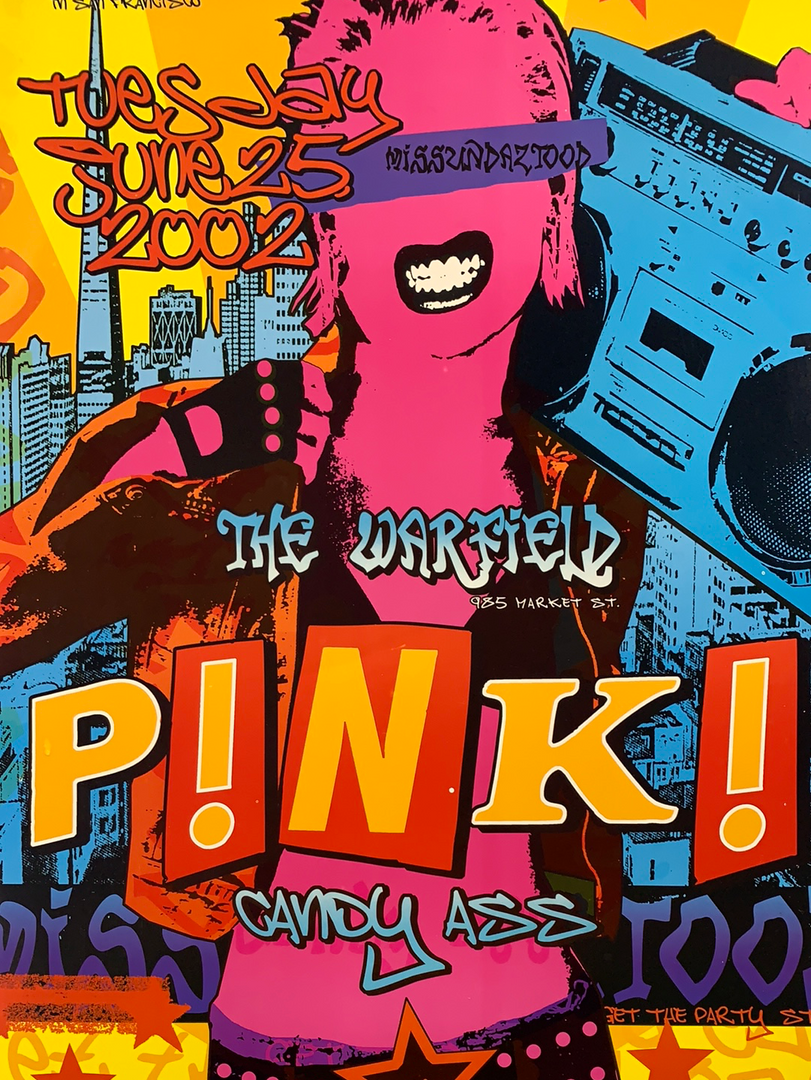 Pink - 2002 Poster James Rheem Davis Warfield Theatre San Fran 1st Gig Posters 3 Pink - 2002 Poster James Rheem Davis Warfield Theatre San Fran 1st Gig Posters