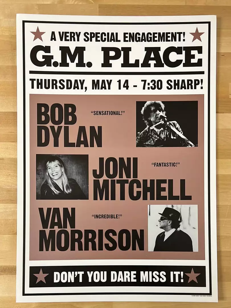 Gig Posters Bob Dylan - 1998 Geoff Gans Poster Vancouver, BC Van Morrison 4 Gig Posters Bob Dylan - 1998 Geoff Gans Poster Vancouver, BC Van Morrison