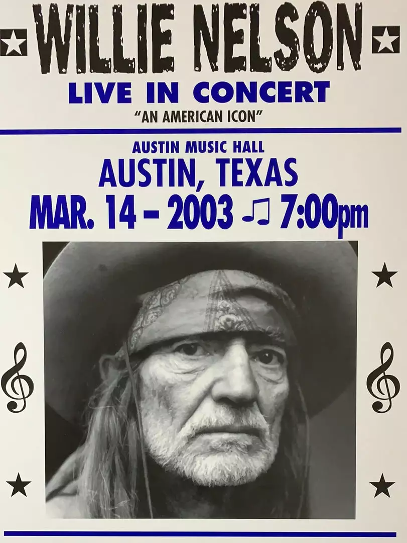 Willie Nelson - 2003 Franks Brothers 3/14 Poster Austin, TX Gig Posters 3 Willie Nelson - 2003 Franks Brothers 3/14 Poster Austin, TX Gig Posters