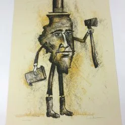 Land Of Lincoln - 2015 Dan Grzeca Poster Art Print Yellow