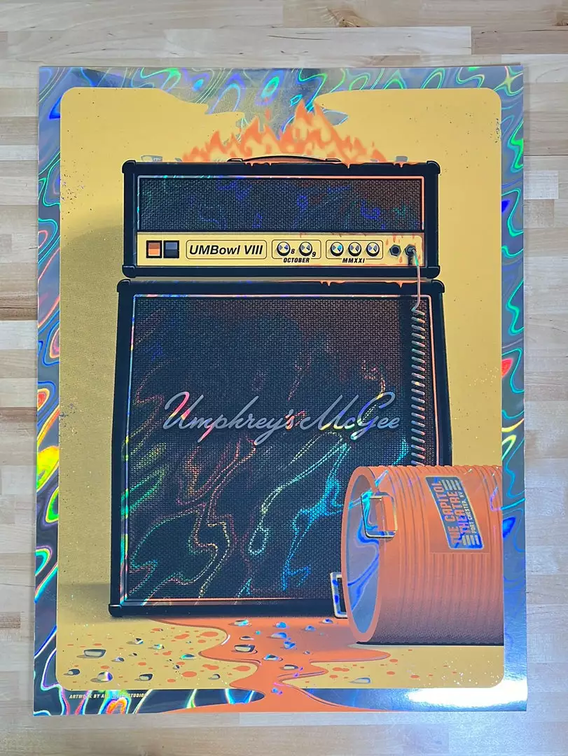 Foil Posters Umphrey's McGee - 2021 Mike Tallman Poster Port Chester, NY FOIL 4 Foil Posters Umphrey's McGee - 2021 Mike Tallman Poster Port Chester, NY FOIL