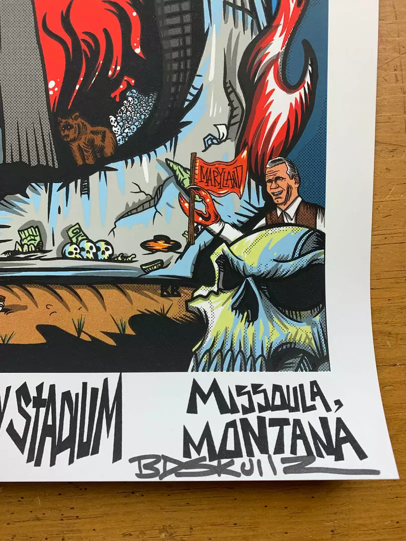 Bobby Draws Skullz Pearl Jam - 2018 Bobby Brown Draws Skullz Missoula Poster Jeff Ament AP S/N Vote 5 Bobby Draws Skullz Pearl Jam - 2018 Bobby Brown Draws Skullz Missoula Poster Jeff Ament AP S/N Vote