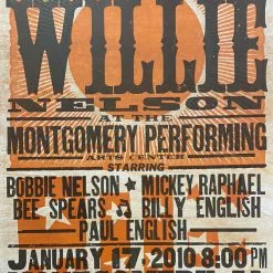 Gig Posters Willie Nelson - 2010 Hatch Show Print 1/17 Poster Montgomery, Alabama