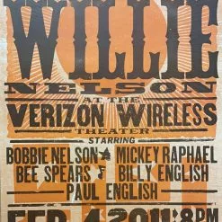 Gig Posters Willie Nelson - 2011 Hatch Show Print 2/4 Poster Houston, Texas