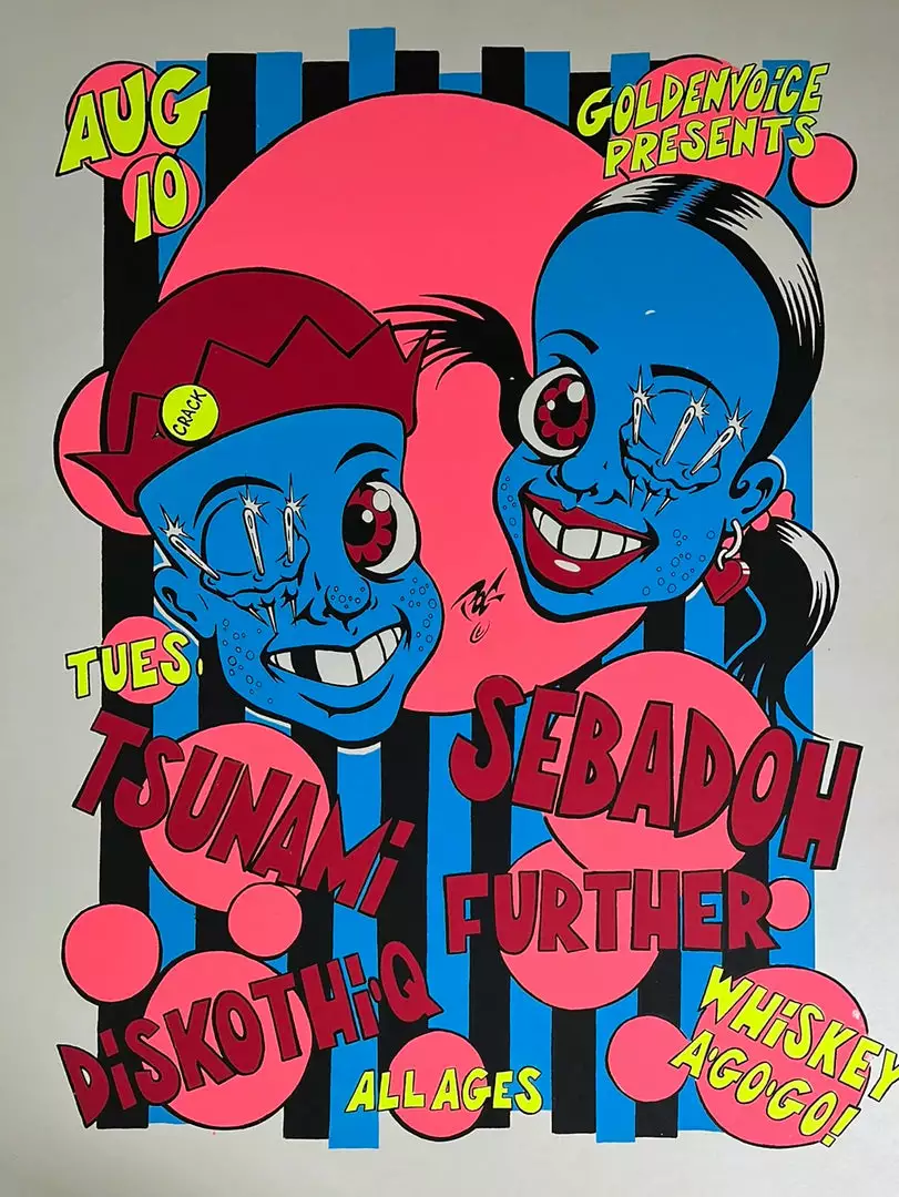 Gig Posters Tsunami Sebadoh - 1993 Pablo Poster Los Angeles, CA Whisky A Go-Go 3 Gig Posters Tsunami Sebadoh - 1993 Pablo Poster Los Angeles, CA Whisky A Go-Go