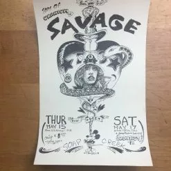 Uranium Savage - 1975 Kerry Awn Poster Austin, TX Soap Creek Saloon Gig Posters