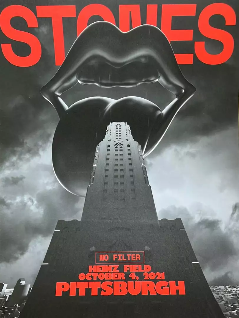 Sold Out Posters Gig Posters Rolling Stones - 2021 Poster Pittsburgh, PA No Filter Tour 3 Sold Out Posters Gig Posters Rolling Stones - 2021 Poster Pittsburgh, PA No Filter Tour