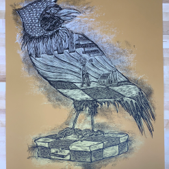 Art Prints Rural Corvus - 2009 Dan Grzeca Poster Art Print Orange