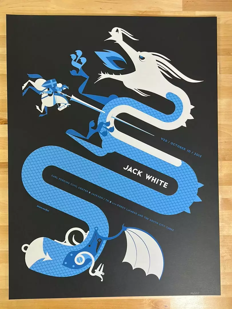 Gig Posters Jack White - 2012 Tom Whalen Poster Jackson, TN 4 Gig Posters Jack White - 2012 Tom Whalen Poster Jackson, TN