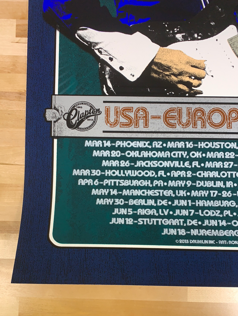 Eric Clapton - 2013 Ron Donovan Firehouse Poster European Tour Gig Posters 8 Eric Clapton - 2013 Ron Donovan Firehouse Poster European Tour Gig Posters