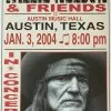 Willie Nelson - 2004 Franks Brothers 1/3 Poster Austin, TX Gig Posters 2 Willie Nelson - 2004 Franks Brothers 1/3 Poster Austin, TX Gig Posters