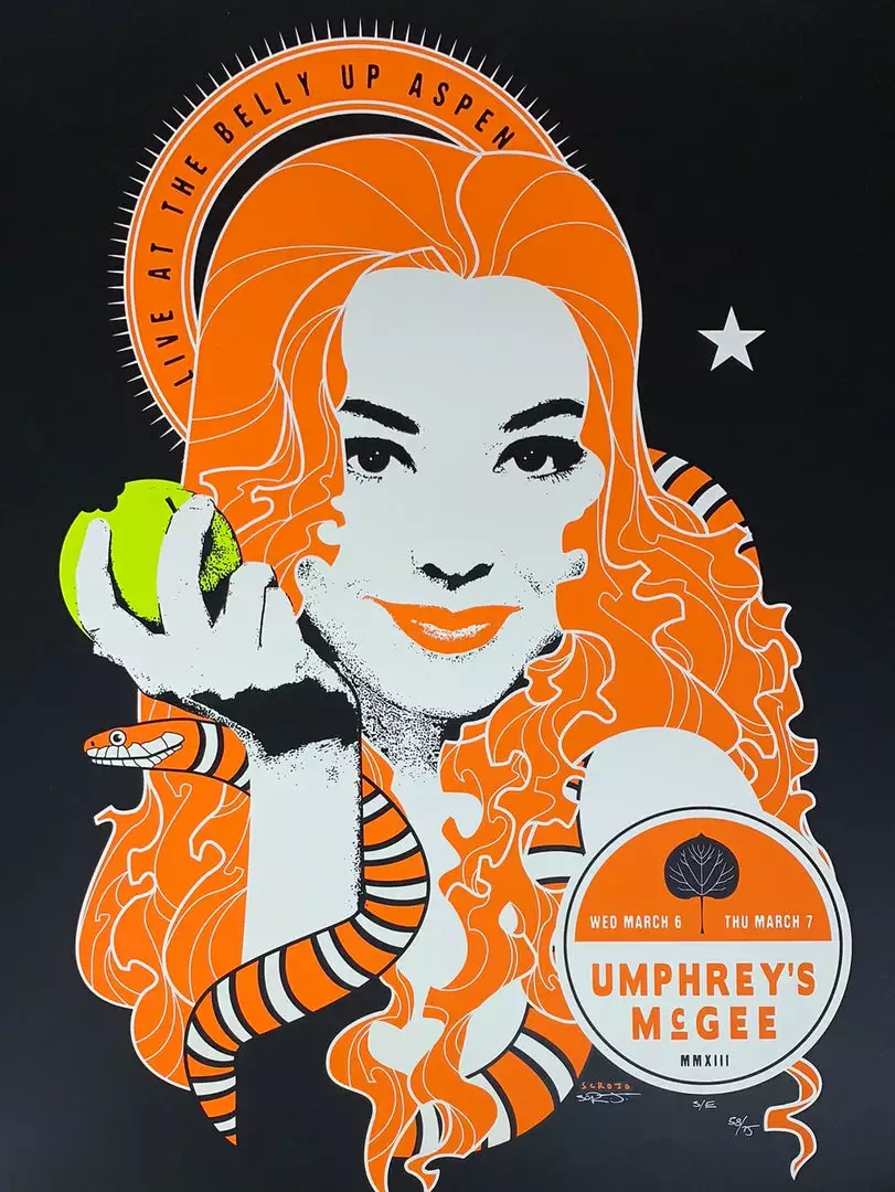 Umphrey's McGee - 2013 Scrojo Poster Belly Up Aspen, CO 3 Umphrey's McGee - 2013 Scrojo Poster Belly Up Aspen, CO