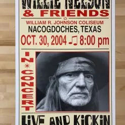 Willie Nelson - 2004 Franks Brothers 10/30 Poster Nacogdoches, TX Gig Posters