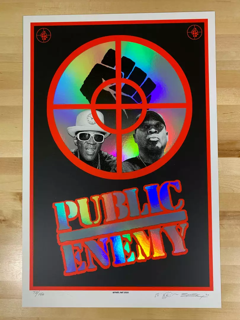 Public Enemy - 2020 Emek Poster Foil NO Date The Terrordome Foil Posters 4 Public Enemy - 2020 Emek Poster Foil NO Date The Terrordome Foil Posters