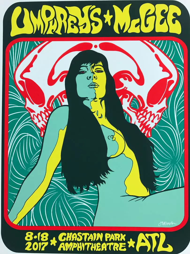 Umphrey's McGee - 2017 Jermaine Rogers Poster Atlanta, Chastain Park Amphitheatr Gig Posters 3 Umphrey's McGee - 2017 Jermaine Rogers Poster Atlanta, Chastain Park Amphitheatr Gig Posters