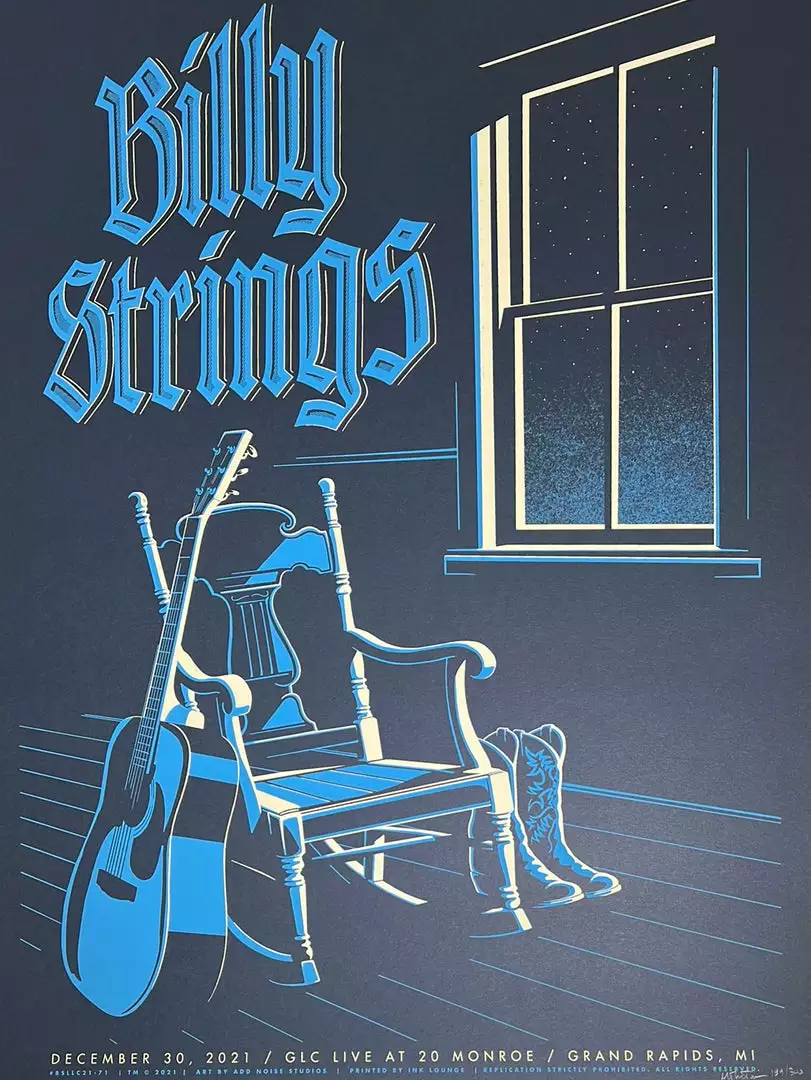 Gig Posters Billy Strings - 2021 Mike Tallman Poster Grand Rapids, MI 12/30 1st 3 Gig Posters Billy Strings - 2021 Mike Tallman Poster Grand Rapids, MI 12/30 1st