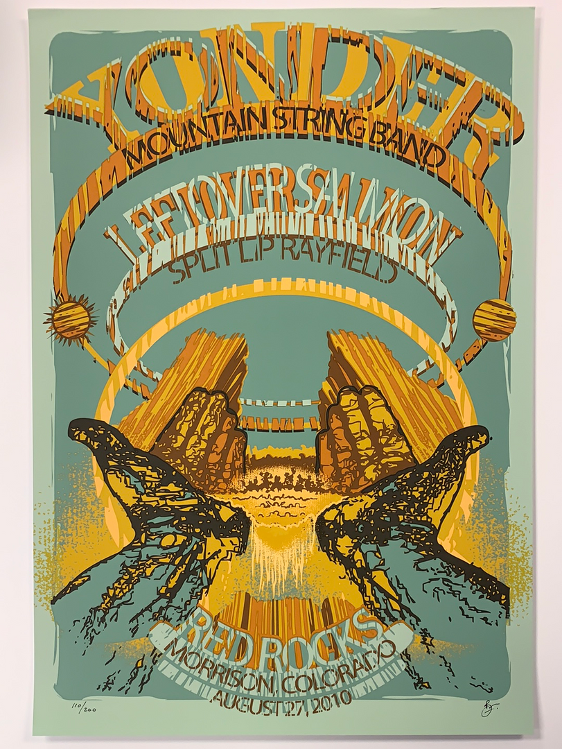 Sold Out Posters Colorado Yonder Mountain String Band - 2010 Poster Red Rocks Morrison, CO 4 Sold Out Posters Colorado Yonder Mountain String Band - 2010 Poster Red Rocks Morrison, CO