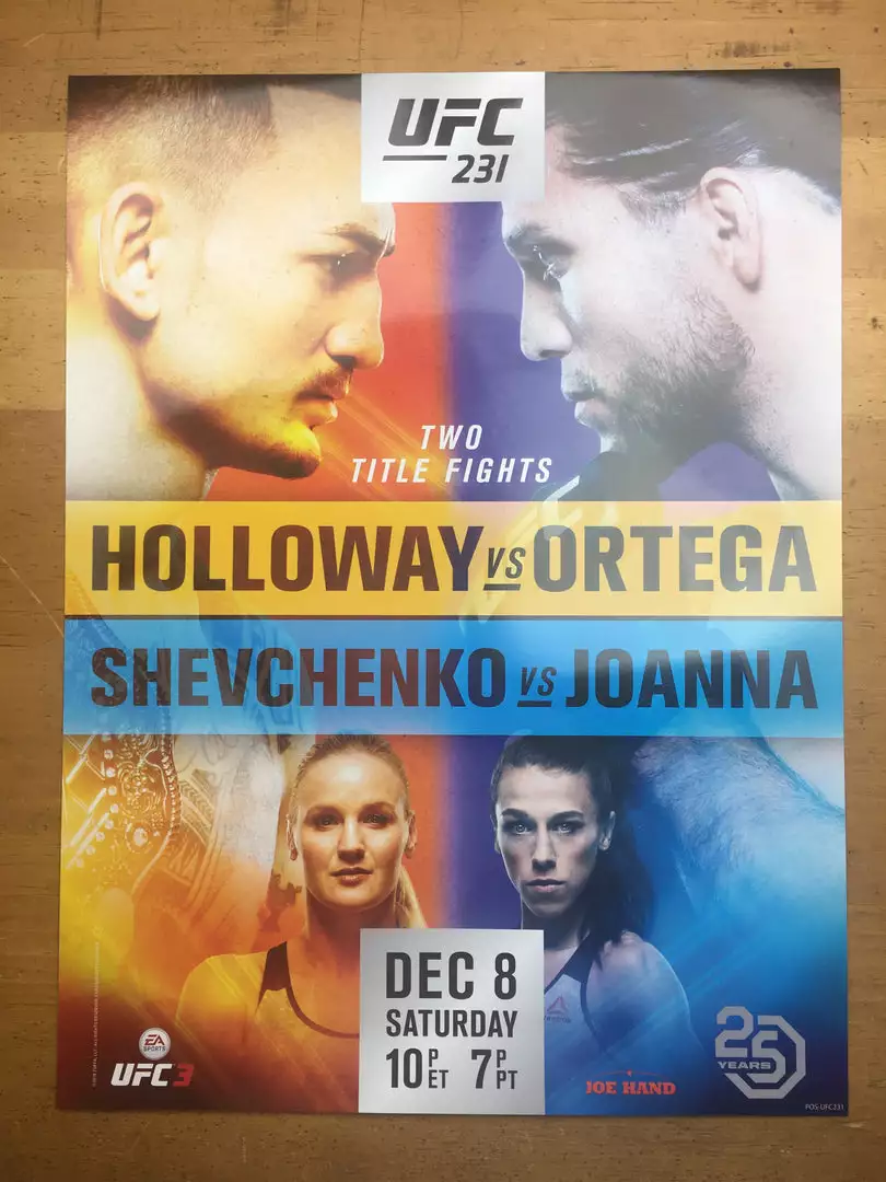 Sold Out Posters UFC 231 2018 Poster Holloway Vs Ortega & Shevchenko Vs Joanna 4 Sold Out Posters UFC 231 2018 Poster Holloway Vs Ortega & Shevchenko Vs Joanna