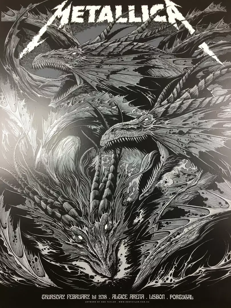 Metallica - 2018 Ken Taylor Poster Lisbon, Portugal Altice Arena 3 Metallica - 2018 Ken Taylor Poster Lisbon, Portugal Altice Arena