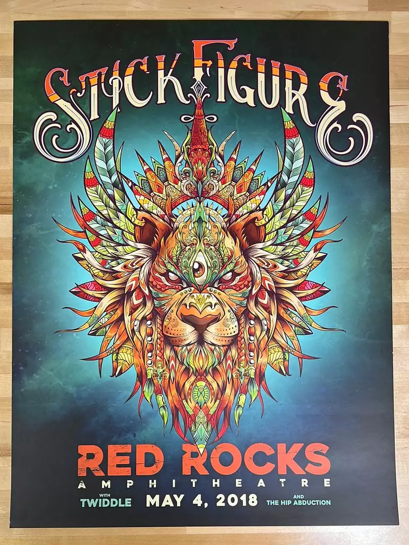 Status Serigraph Stick Figure - 2018 Twiddle Poster Red Rocks Morrison, CO 4 Status Serigraph Stick Figure - 2018 Twiddle Poster Red Rocks Morrison, CO
