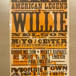 Willie Nelson - 2010 Hatch Show Print 8/1 Poster Morris Town, New Jersey