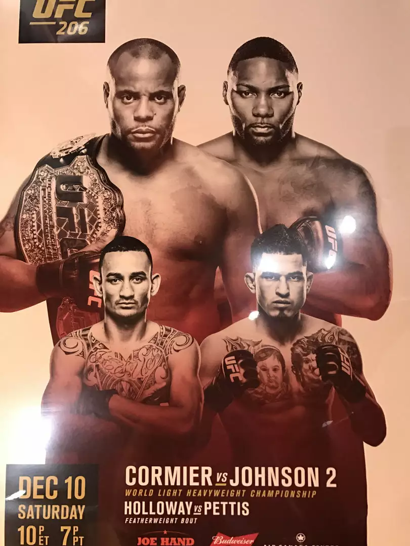 Sold Out Posters UFC 206 Poster Cormier Vs. Johnson 2, Holloway Vs. Pettis 3 Sold Out Posters UFC 206 Poster Cormier Vs. Johnson 2, Holloway Vs. Pettis