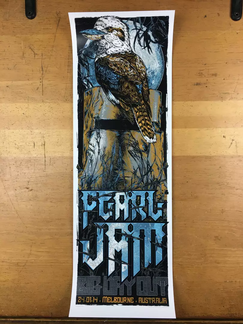 Pearl Jam - 2014 Rhys Cooper Poster Melbourne, AUS Flemington Racecourse 5 Pearl Jam - 2014 Rhys Cooper Poster Melbourne, AUS Flemington Racecourse
