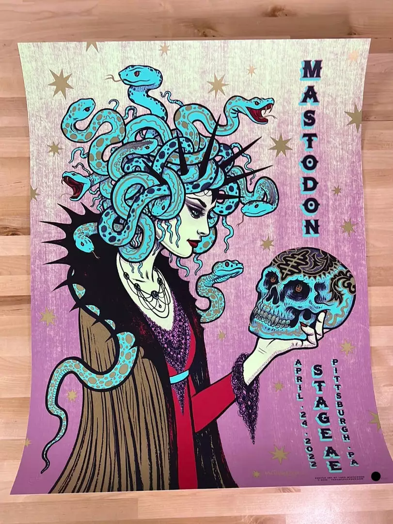 Gig Posters Mastodon - 2022 Tara McPherson Poster Pittsburgh, PA 4 Gig Posters Mastodon - 2022 Tara McPherson Poster Pittsburgh, PA