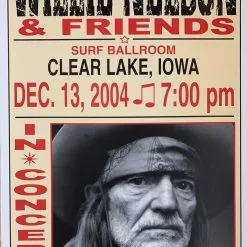 Willie Nelson - 2004 Franks Brothers 12/13 Poster Clear Lake, IA Gig Posters