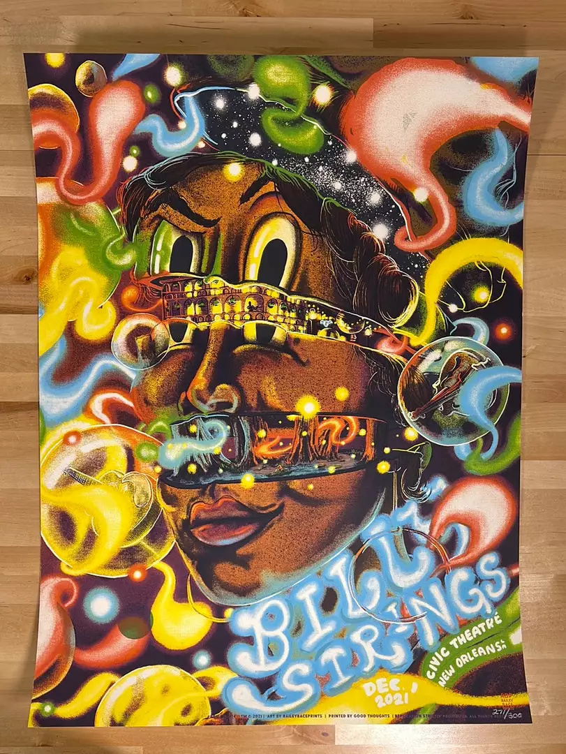 Railey Bace Prints Gig Posters Billy Strings - 2021 Bailey Race Poster New Orleans, LA 12/1 4 Railey Bace Prints Gig Posters Billy Strings - 2021 Bailey Race Poster New Orleans, LA 12/1