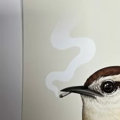 Fat Bird - 2019 Mike Mitchell Poster Carolina Wren Variant