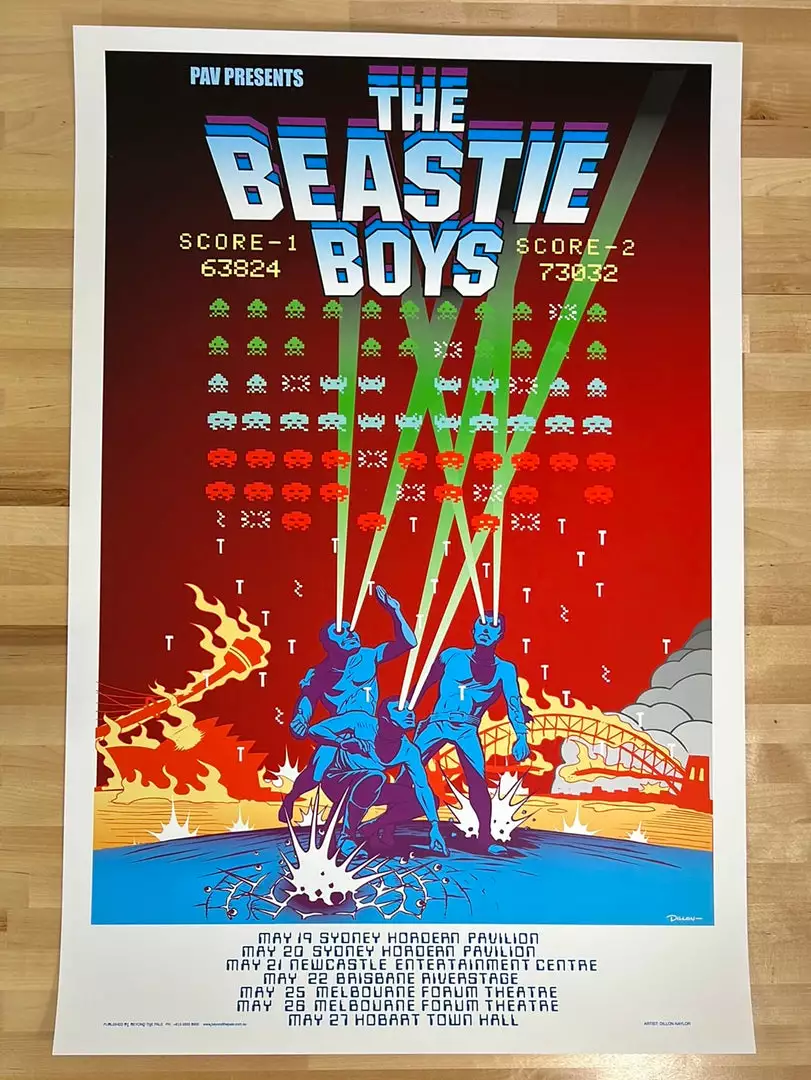 Beastie Boys - 1999 Dillon Naylor Poster 2nd Edition Australian Tour Gig Posters 4 Beastie Boys - 1999 Dillon Naylor Poster 2nd Edition Australian Tour Gig Posters