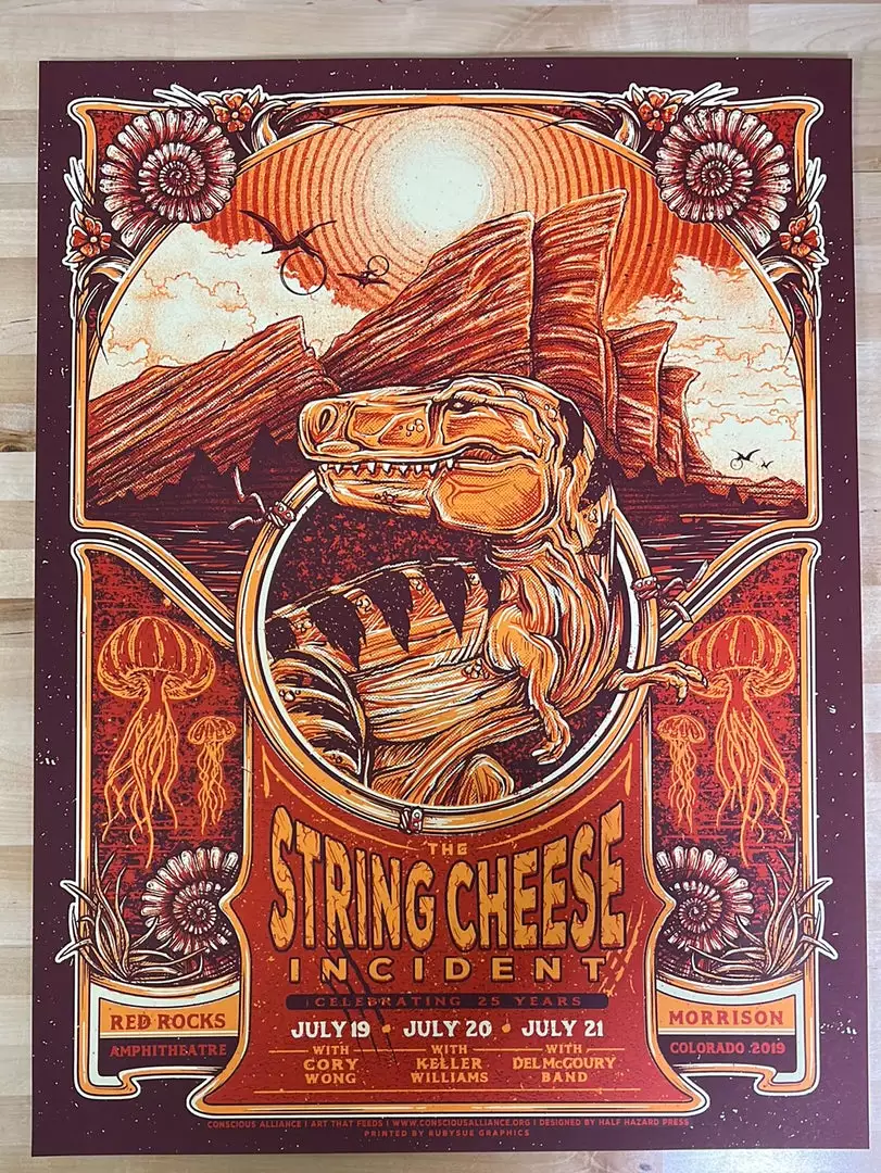 Half Hazzard Press String Cheese Incident - 2019 Half Hazard Poster Red Rocks Morrison, CO Colorado 4 Half Hazzard Press String Cheese Incident - 2019 Half Hazard Poster Red Rocks Morrison, CO Colorado