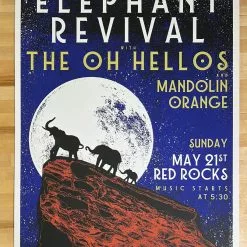 Sold Out Posters Elephant Revival - 2017 Poster Red Rocks Morrison, CO Colorado