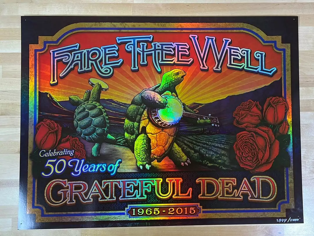 Grateful Dead - 2015 Brian Carroll Poster Fare Thee Well FOIL (pinholes) 4 Grateful Dead - 2015 Brian Carroll Poster Fare Thee Well FOIL (pinholes)