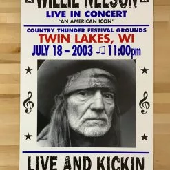 Willie Nelson - 2003 Franks Brothers 7/18 Poster Twin Lakes, WI Gig Posters