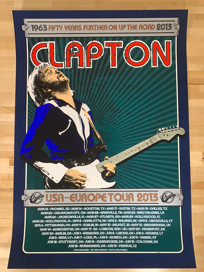 Eric Clapton - 2013 Ron Donovan Firehouse Poster European Tour Gig Posters 4 Eric Clapton - 2013 Ron Donovan Firehouse Poster European Tour Gig Posters