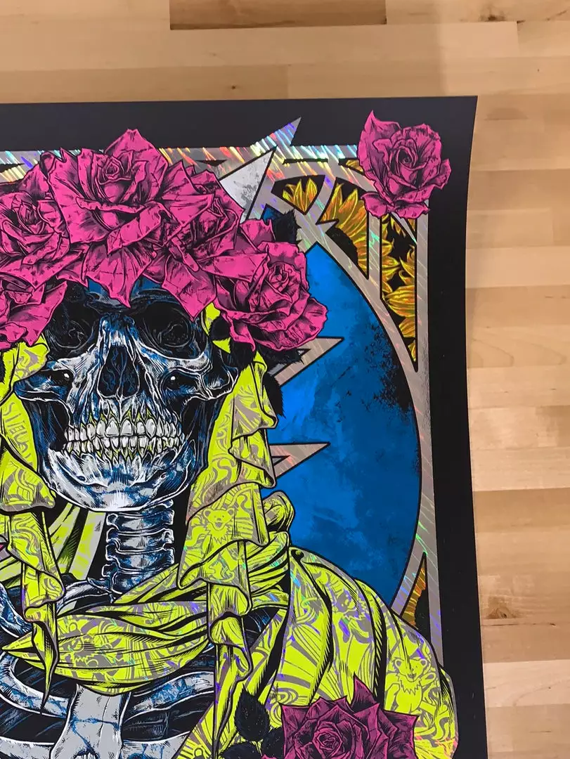 Grateful Dead - 2021 Rhys Cooper Poster Art Print Fluoro Foil 5 Grateful Dead - 2021 Rhys Cooper Poster Art Print Fluoro Foil