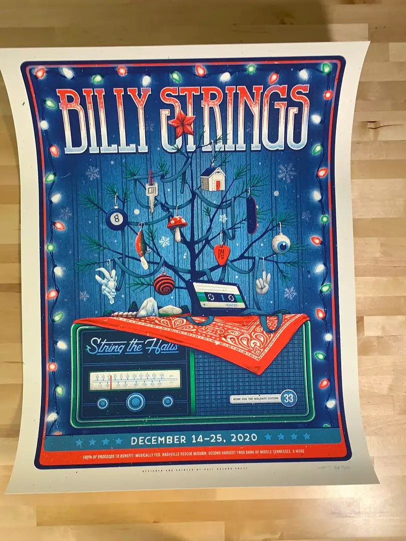 Half Hazzard Press Billy Strings - 2020 Half Hazard Poster String The Halls Gig Posters 4 Half Hazzard Press Billy Strings - 2020 Half Hazard Poster String The Halls Gig Posters