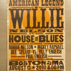 Willie Nelson - 2010 Hatch Show Print 8/13 Poster Boston, Massachusetts Gig Posters