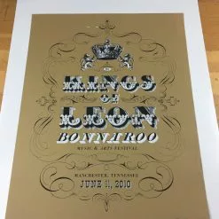 Sold Out Posters Kings Of Leon - 2010 Kilroe Ibanez Bonnaroo Poster Music Festival