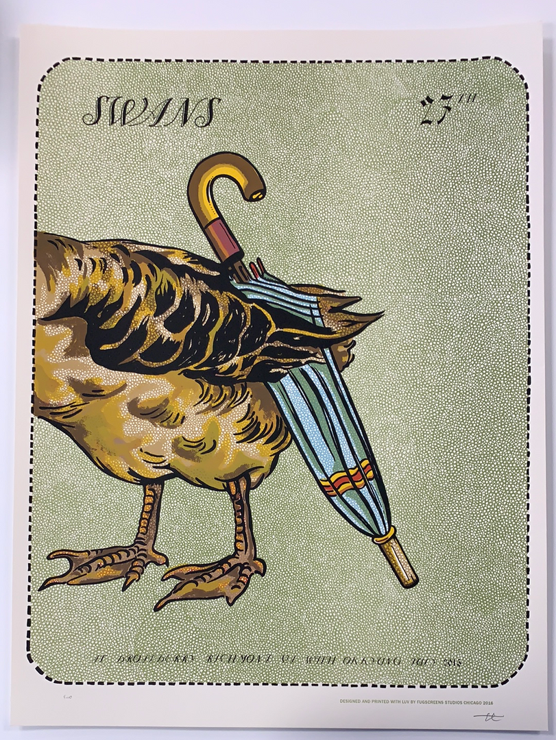 Swans - 2016 Fugscreens Studios Poster Richmond, VA Broadberry Gig Posters 4 Swans - 2016 Fugscreens Studios Poster Richmond, VA Broadberry Gig Posters