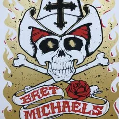 Gig Posters Brett Michaels - 2015 Billy Perkins Poster Chamberlin Rose Skull