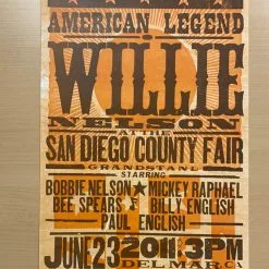 Willie Nelson - 2011 Hatch Show Print 6/23 Poster Del Mar, California Gig Posters
