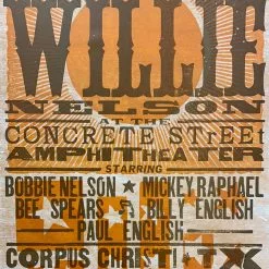 Gig Posters Willie Nelson - 2010 Hatch Show Print 2/26 Poster Corpus Christi, Texas