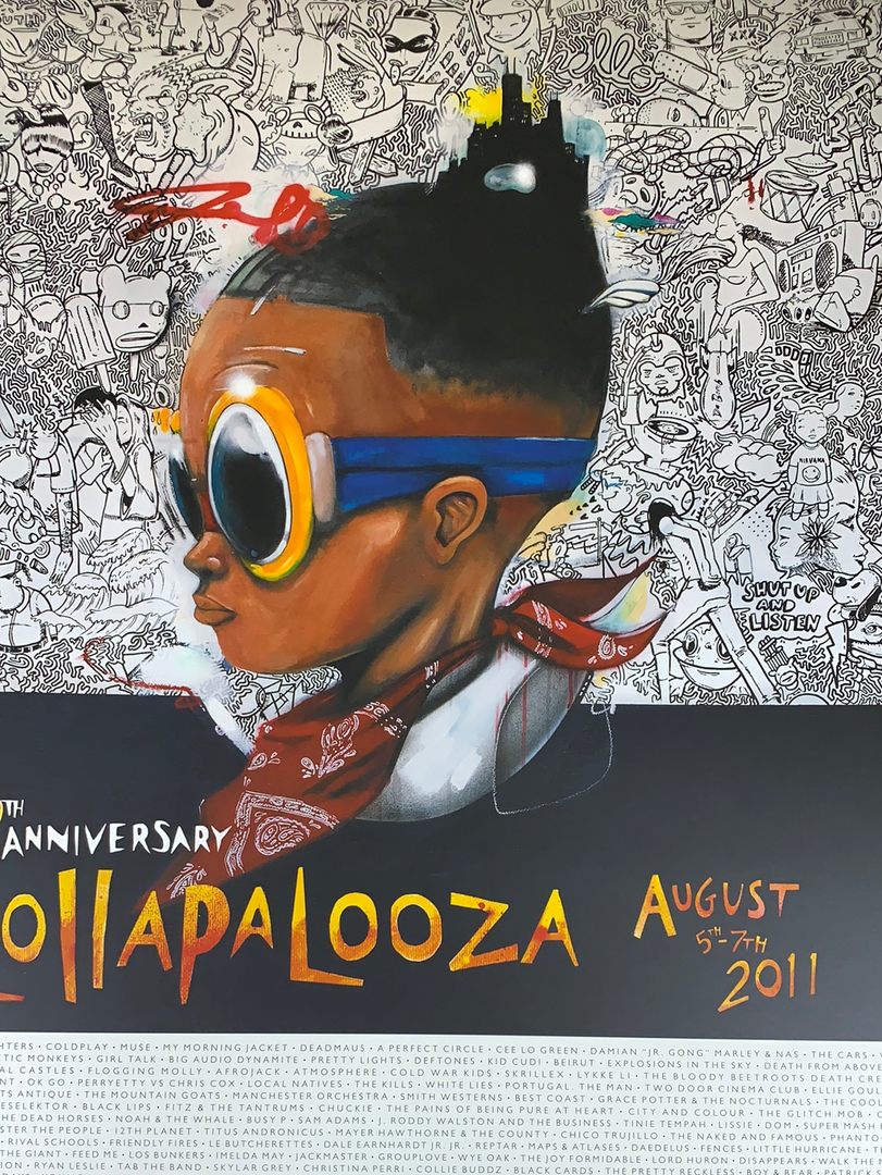 Lollapalooza - 2011 Hebru Brantley Numbered Edition Poster Gig Posters 4 Lollapalooza - 2011 Hebru Brantley Numbered Edition Poster Gig Posters