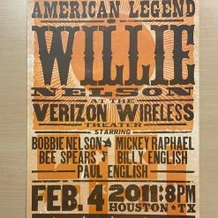 Gig Posters Willie Nelson - 2011 Hatch Show Print 2/4 Poster Houston, Texas