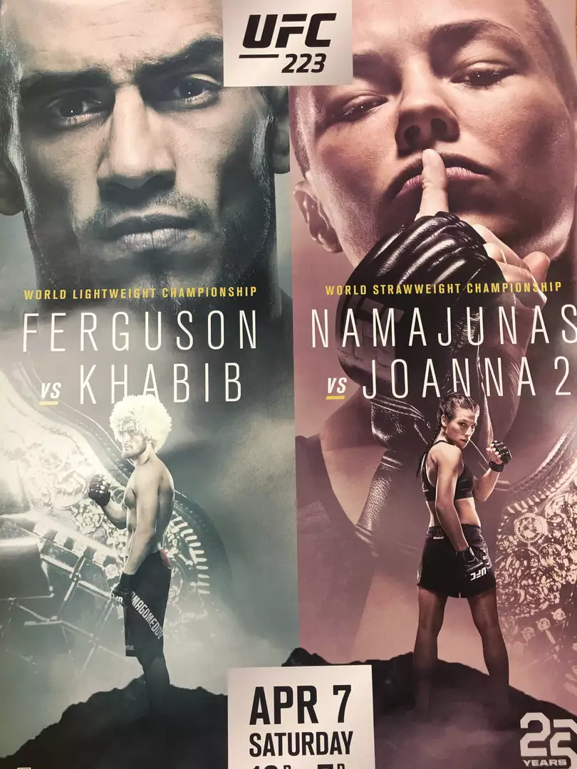 Sold Out Posters UFC 223 - 2018 Poster Ferguson Vs Khabib Namajuna Vs Joanna 3 Sold Out Posters UFC 223 - 2018 Poster Ferguson Vs Khabib Namajuna Vs Joanna