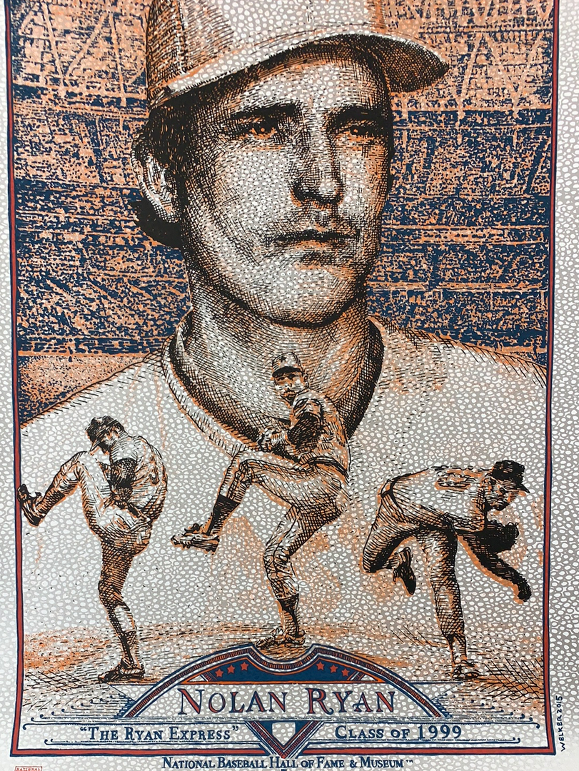 Nolan Ryan - 2015 David Welker Poster FugScreens Studios Variant 4 Nolan Ryan - 2015 David Welker Poster FugScreens Studios Variant